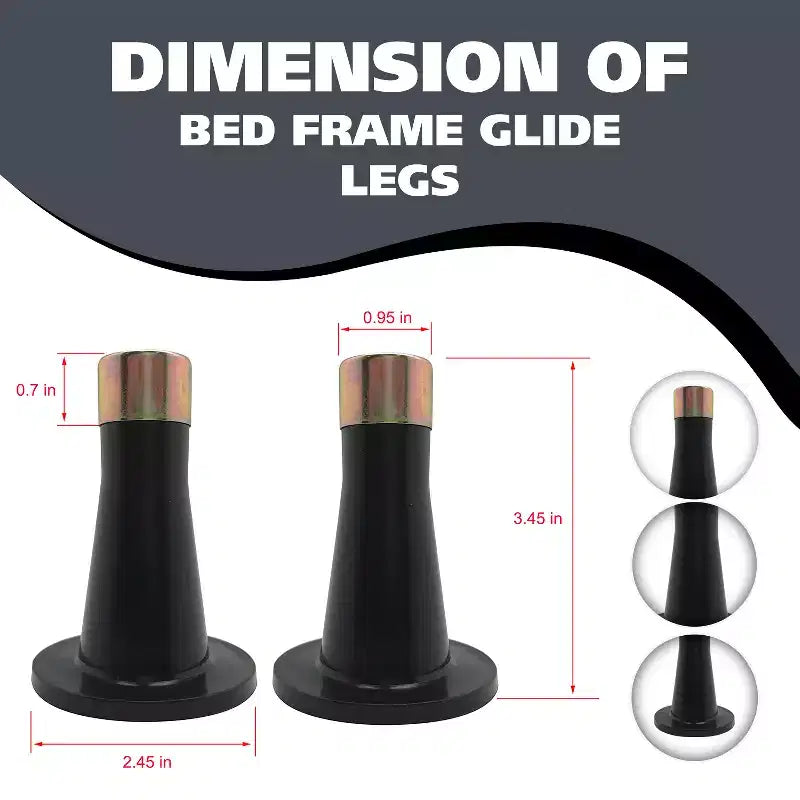 Pieds glisseurs en plastique pour sommier de lit pour remplacer les roulettes