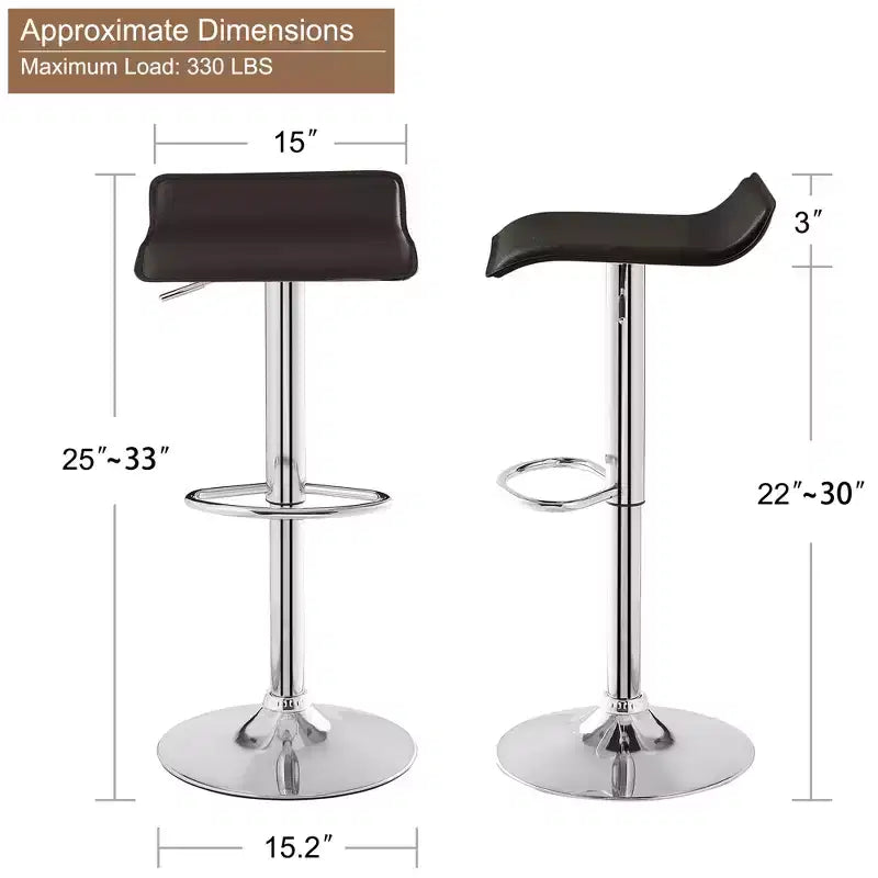 Lot de 2 tabourets de bar, tabourets de bar avec siège pivotant et hauteur réglable, tabourets de bar pour cuisine/bar/salle à manger/salon