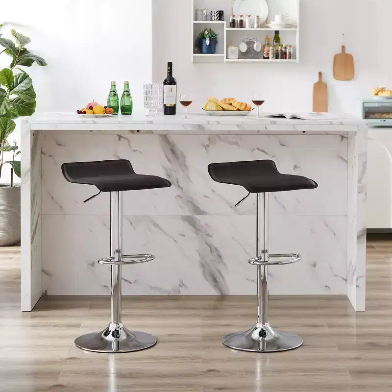 Lot de 2 tabourets de bar, tabourets de bar avec siège pivotant et hauteur réglable, tabourets de bar pour cuisine/bar/salle à manger/salon