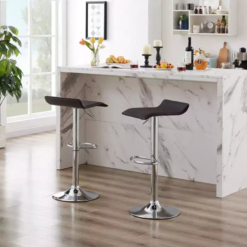 Lot de 2 tabourets de bar, tabourets de bar avec siège pivotant et hauteur réglable, tabourets de bar pour cuisine/bar/salle à manger/salon