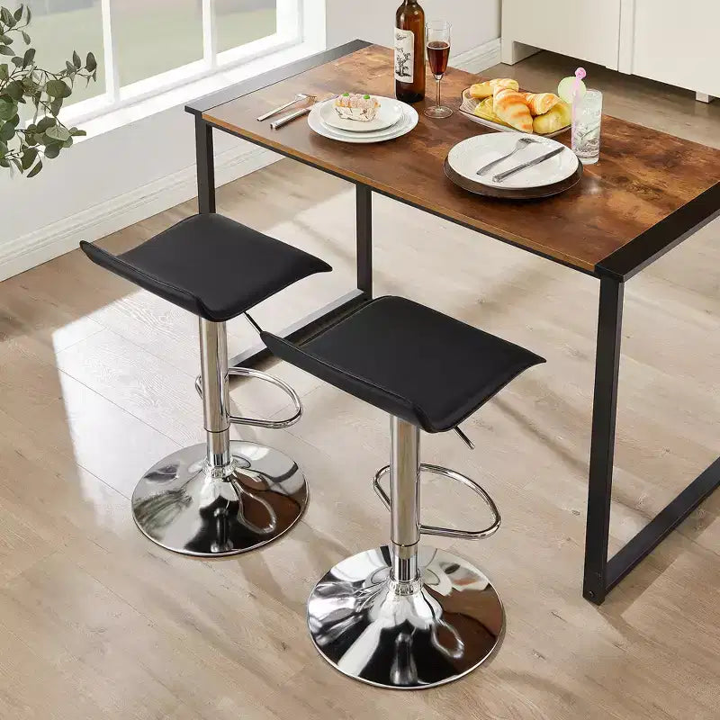 Lot de 2 tabourets de bar, tabourets de bar avec siège pivotant et hauteur réglable, tabourets de bar pour cuisine/bar/salle à manger/salon