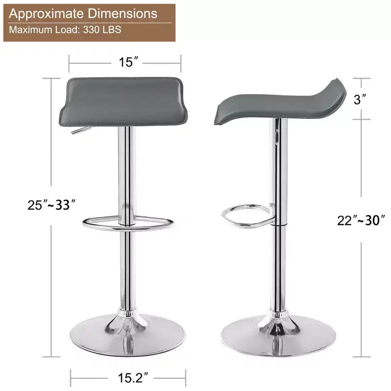 Lot de 2 tabourets de bar, tabourets de bar avec siège pivotant et hauteur réglable, tabourets de bar pour cuisine/bar/salle à manger/salon