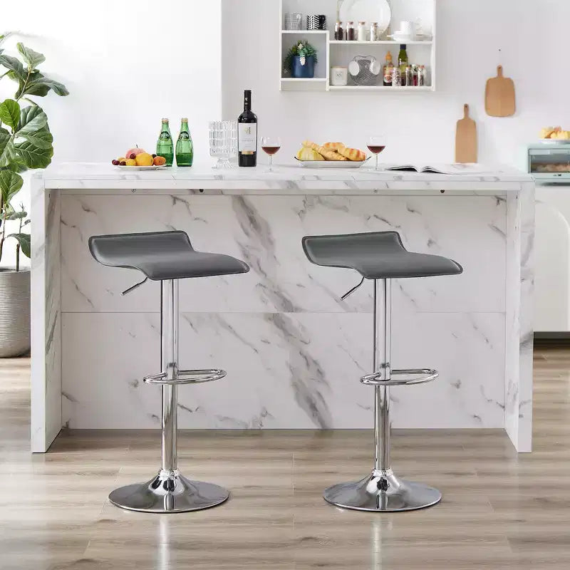 Lot de 2 tabourets de bar, tabourets de bar avec siège pivotant et hauteur réglable, tabourets de bar pour cuisine/bar/salle à manger/salon