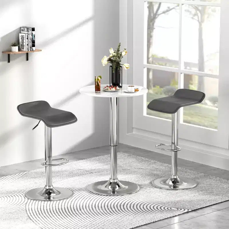 Lot de 2 tabourets de bar, tabourets de bar avec siège pivotant et hauteur réglable, tabourets de bar pour cuisine/bar/salle à manger/salon