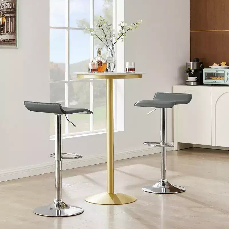 Lot de 2 tabourets de bar, tabourets de bar avec siège pivotant et hauteur réglable, tabourets de bar pour cuisine/bar/salle à manger/salon