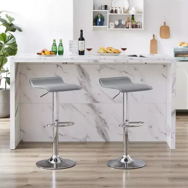 Lot de 2 tabourets de bar, tabourets de bar avec siège pivotant et hauteur réglable, tabourets de bar pour cuisine/bar/salle à manger/salon