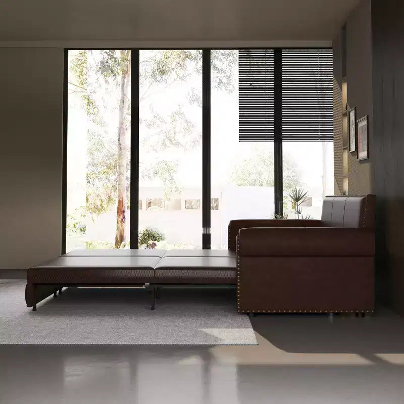 Canapé-lit convertible Mary Multi-Functional 93.7 en similicuir taille King avec clous décoratifs