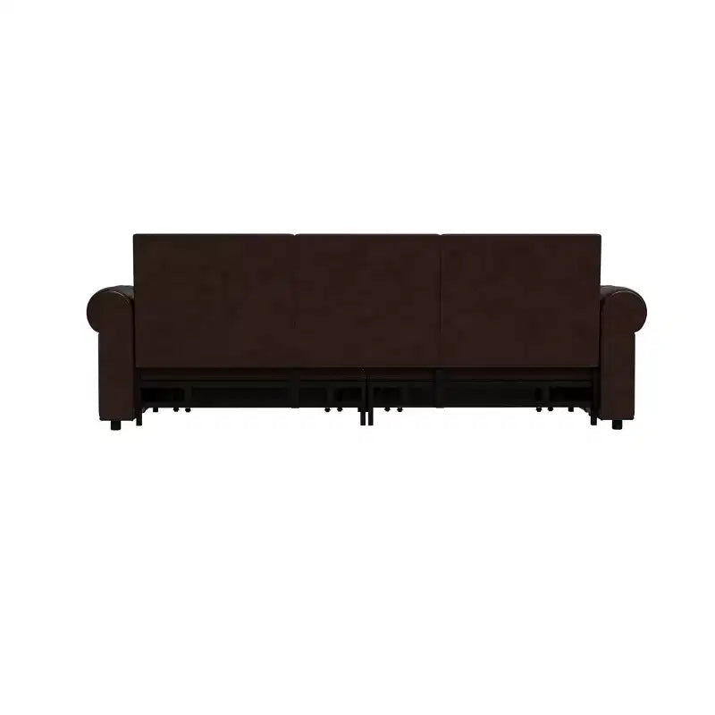 Canapé-lit convertible Mary Multi-Functional 93.7 en similicuir taille King avec clous décoratifs