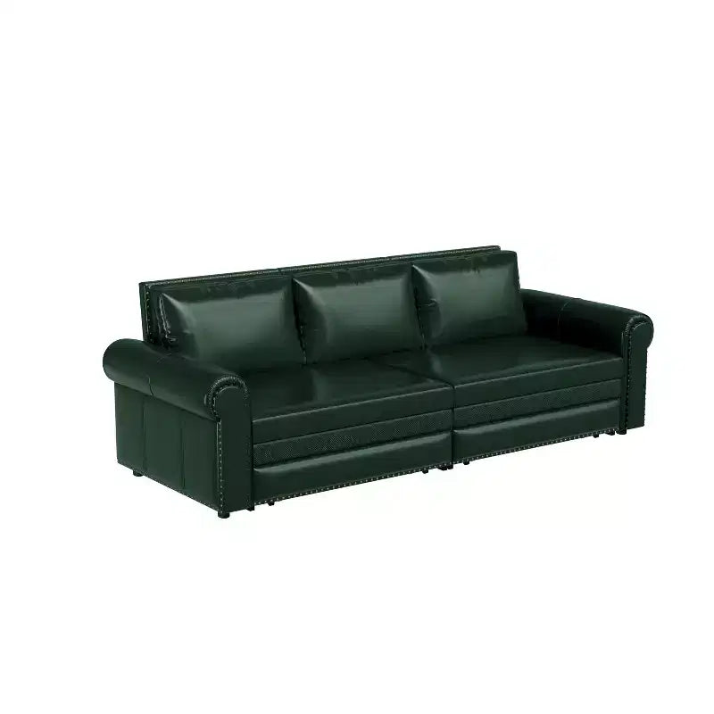 Canapé-lit convertible Mary Multi-Functional 93.7 en similicuir taille King avec clous décoratifs