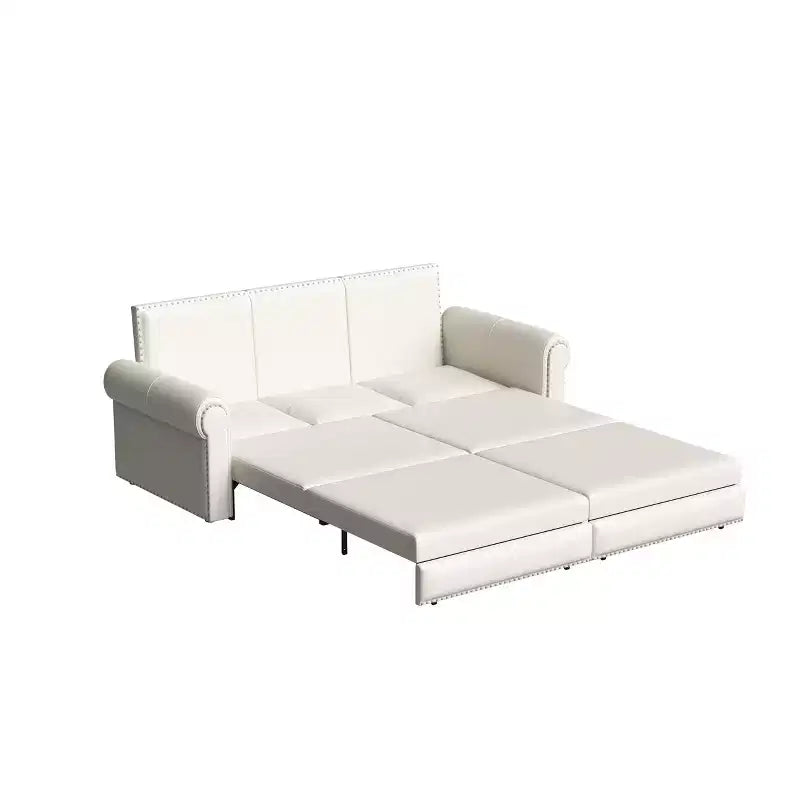Canapé-lit convertible Mary Multi-Functional 93.7 en similicuir taille King avec clous décoratifs