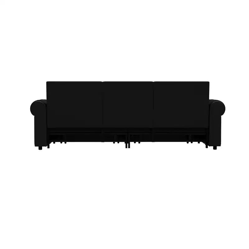 Canapé-lit convertible Mary Multi-Functional 93.7 en similicuir taille King avec clous décoratifs