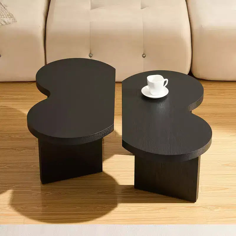 Table basse papillon en MDF, divisible en 2 petites tables, pour salon et chambre