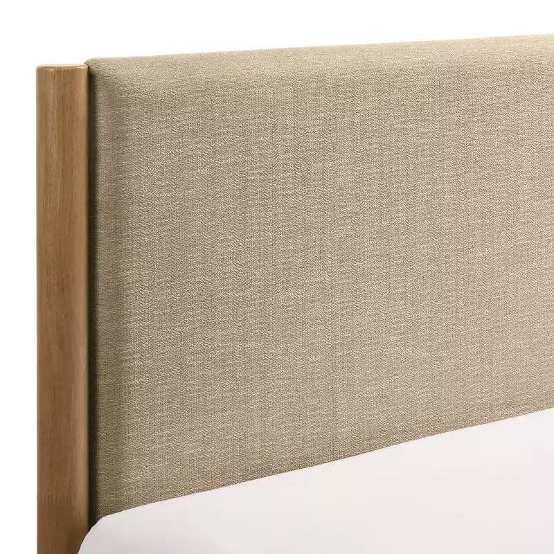 Ensemble de chambre Vichy 2 pièces en hévéa, lit plateforme avec table de chevet