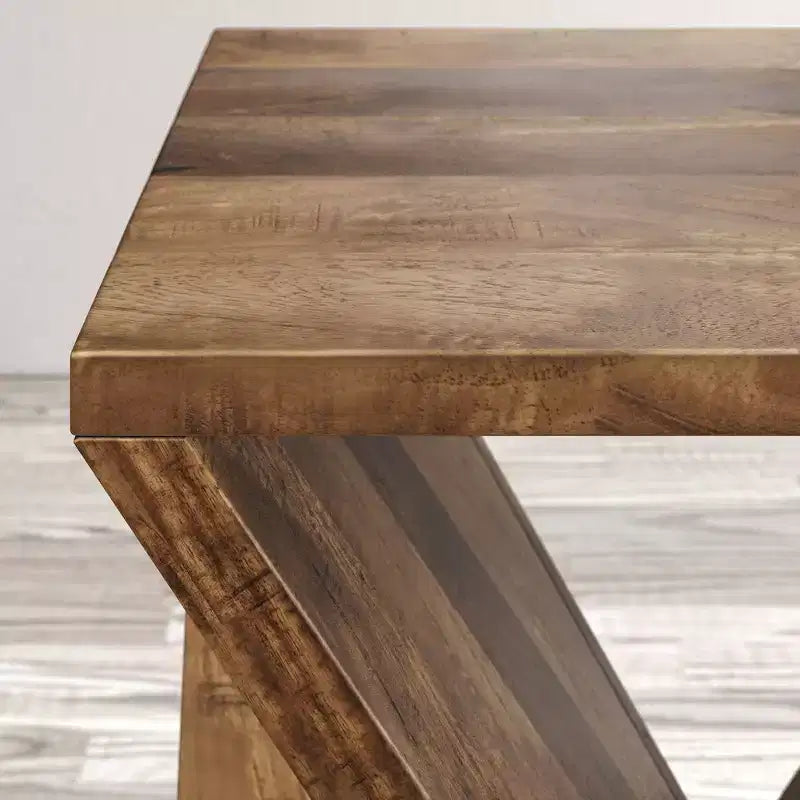 Global Archive Table Jasper moderne oblique en bois dur de manguier massif - Or