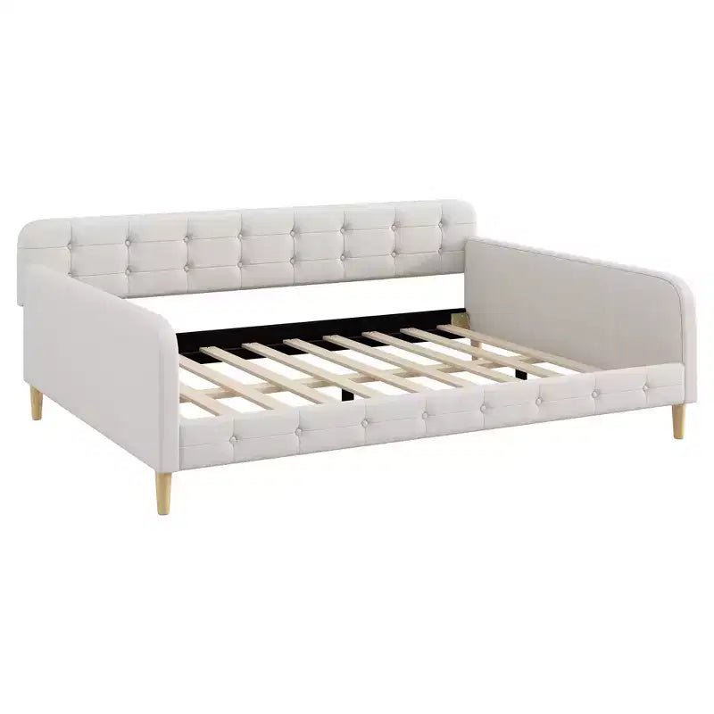 Lit de repos moderne rembourré en lin, taille Queen