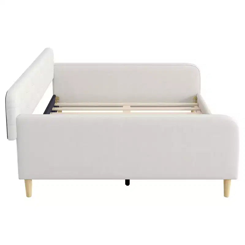 Lit de repos moderne rembourré en lin, taille Queen