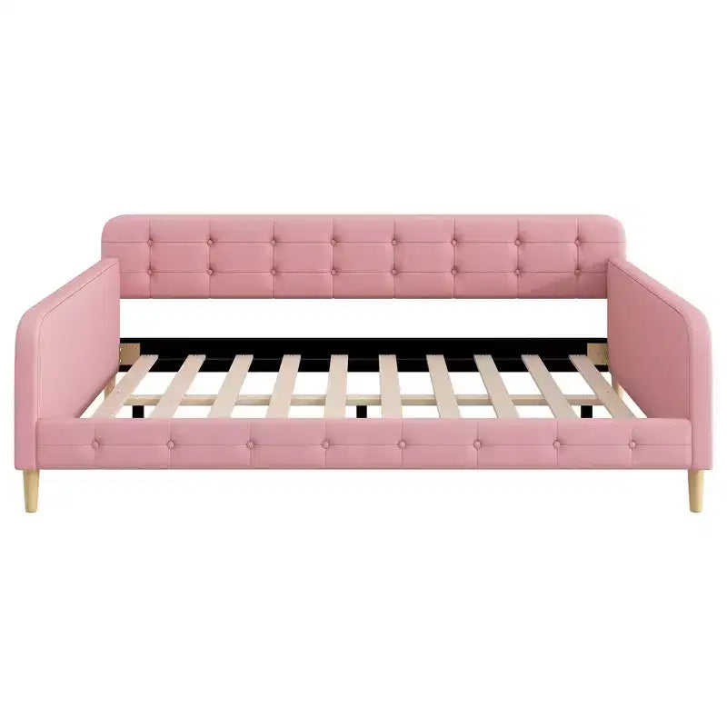 Lit de repos moderne rembourré en lin, taille Queen