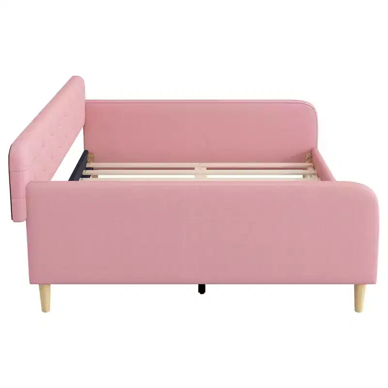 Lit de repos moderne rembourré en lin, taille Queen