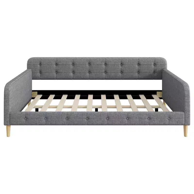 Lit de repos moderne rembourré en lin, taille Queen