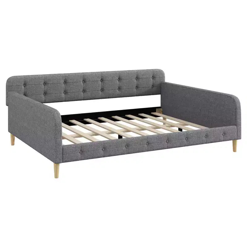 Lit de repos moderne rembourré en lin, taille Queen