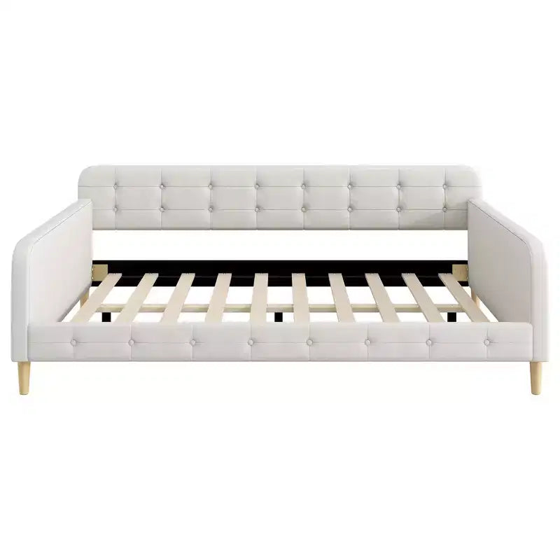 Lit de repos moderne rembourré en lin, taille Queen