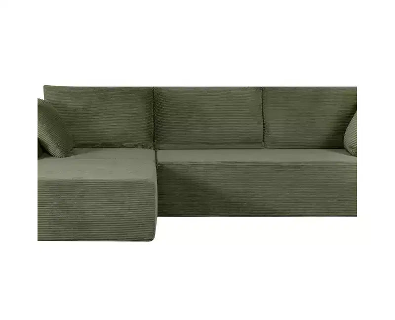 Canapé d'angle convertible moderne 274 cm, confortable, méridienne à droite, en velours côtelé doux, aucun assemblage requis
