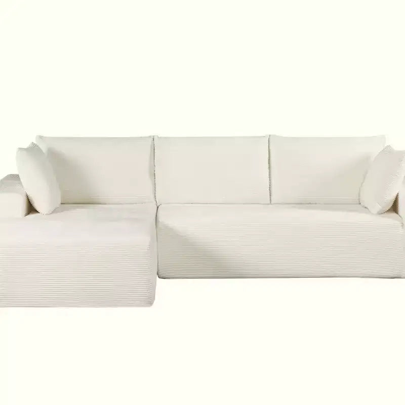 Canapé d'angle convertible moderne 274 cm, confortable, méridienne à droite, en velours côtelé doux, aucun assemblage requis