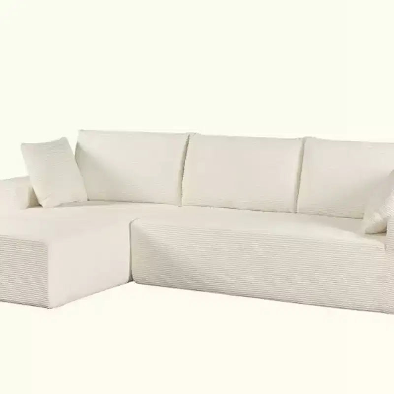 Canapé d'angle convertible moderne 274 cm, confortable, méridienne à droite, en velours côtelé doux, aucun assemblage requis