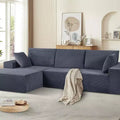 Whisen 108'' Modern Convertible Sectional Sofa, Cozy Right Facing Sleeper Couch Sofa in Soft Corduroy, No Assembly Required