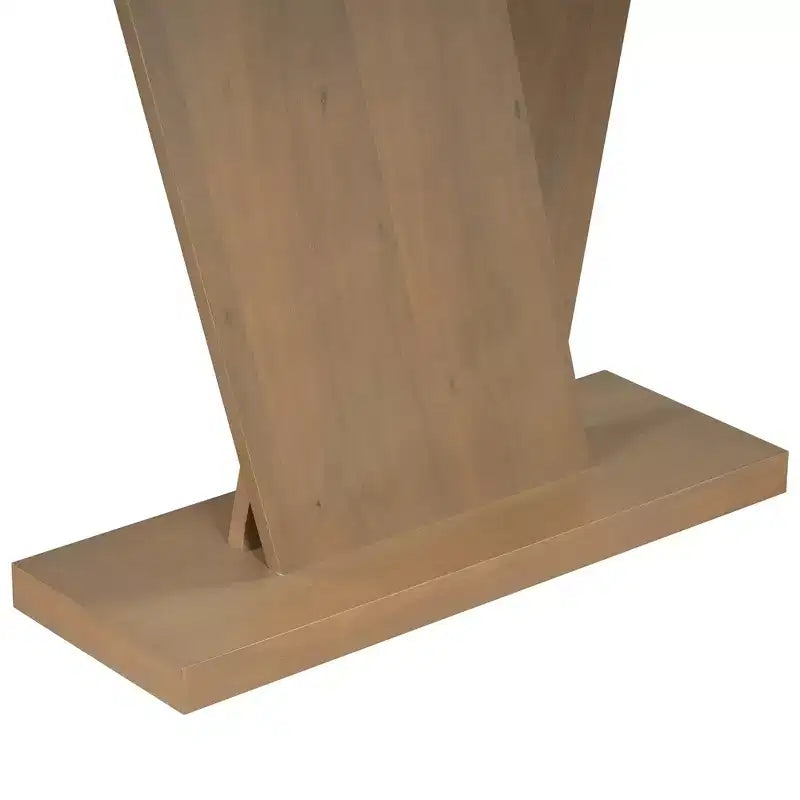 Console d'entrée V-Base, table de couloir d'appoint, table basse fine avec placage en bois naturel, polyvalence classique