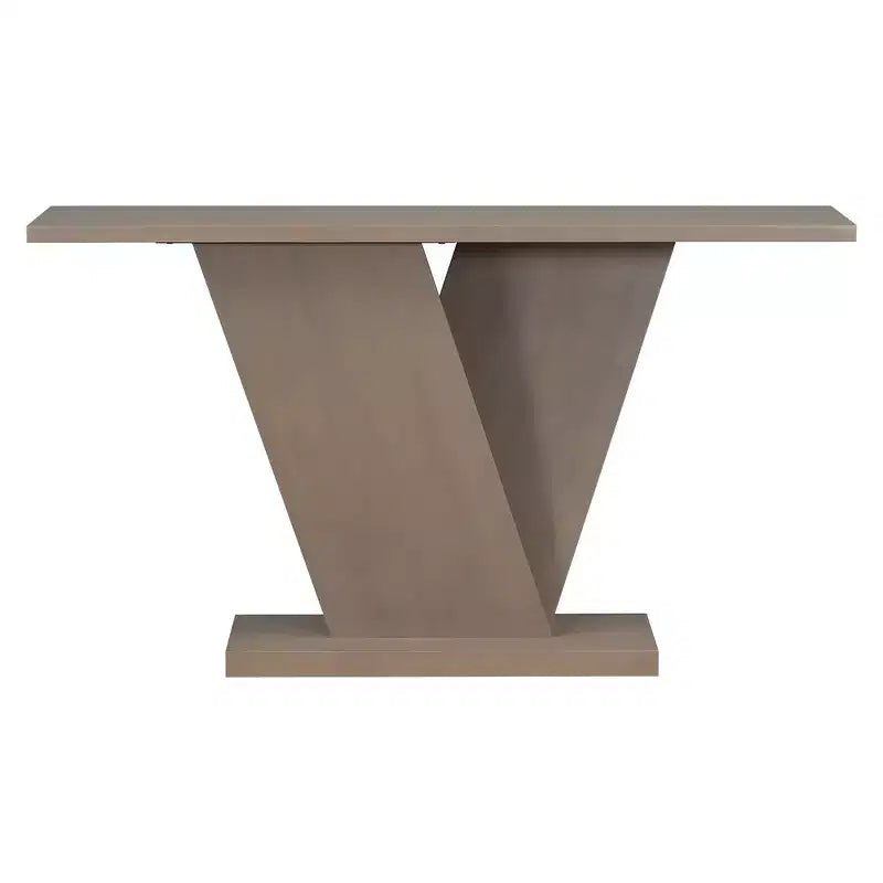 Console d'entrée V-Base, table de couloir d'appoint, table basse fine avec placage en bois naturel, polyvalence classique