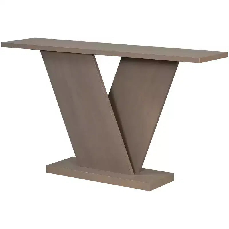 Console d'entrée V-Base, table de couloir d'appoint, table basse fine avec placage en bois naturel, polyvalence classique