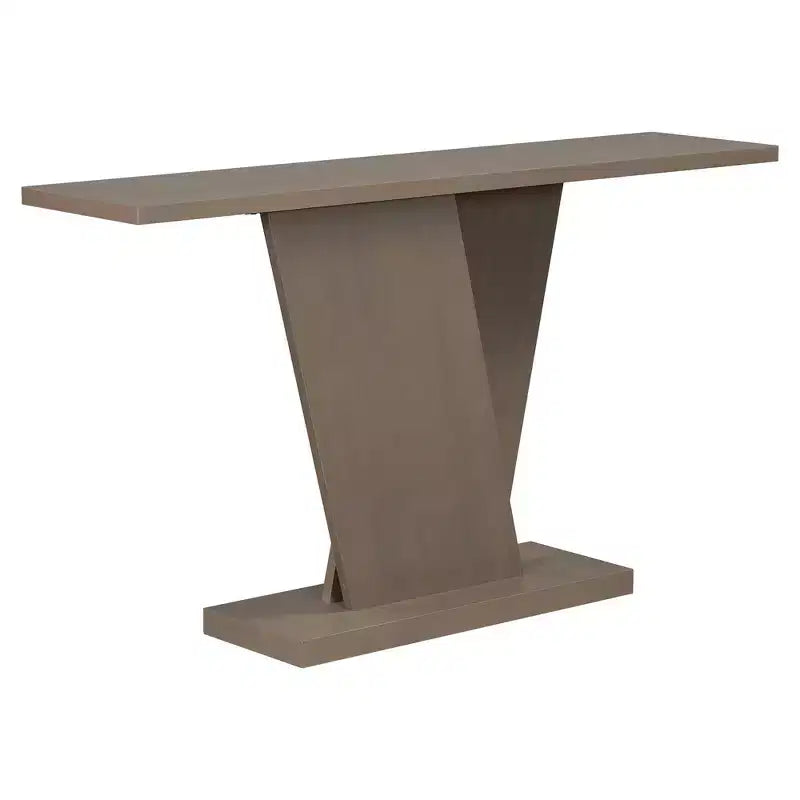 Console d'entrée V-Base, table de couloir d'appoint, table basse fine avec placage en bois naturel, polyvalence classique