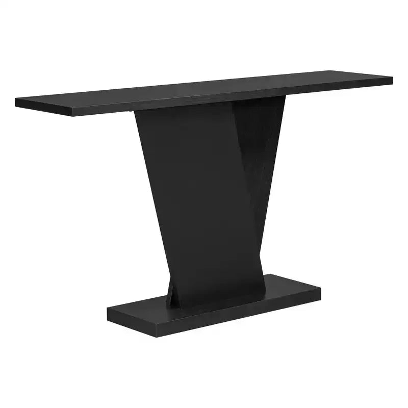 Console d'entrée V-Base, table de couloir d'appoint, table basse fine avec placage en bois naturel, polyvalence classique