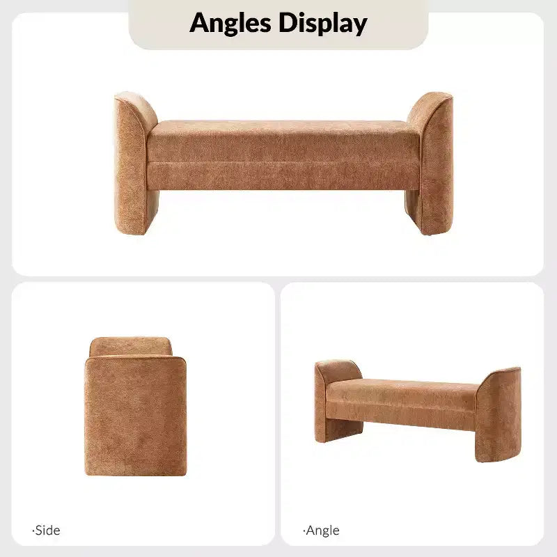 Banc en tissu chenille | BEIGE