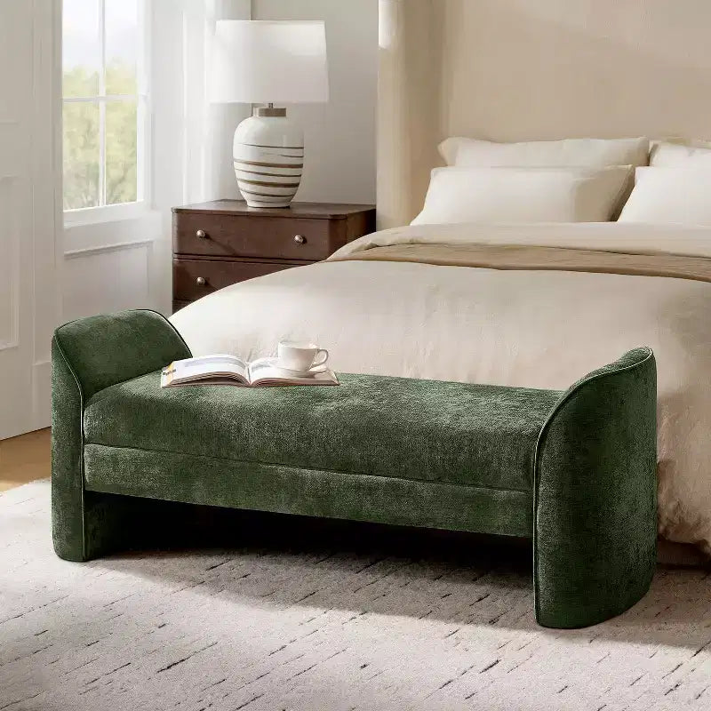 Banc en tissu chenille | BEIGE