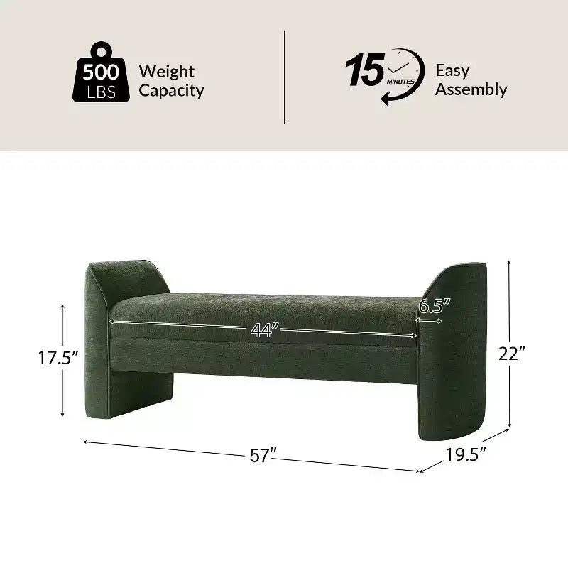 Banc en tissu chenille | BEIGE