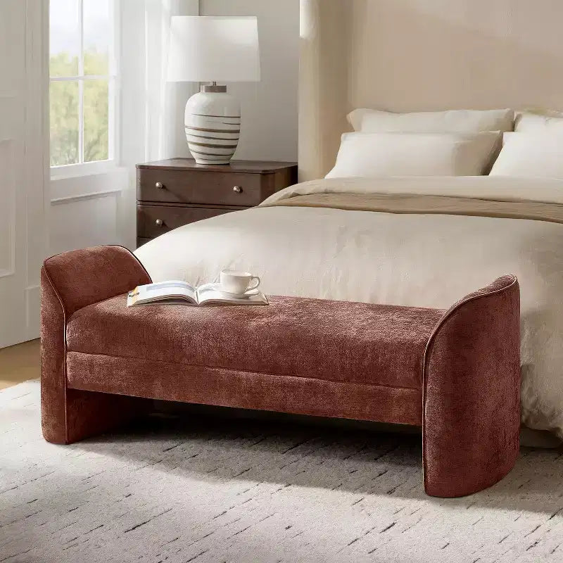 Banc en tissu chenille | BEIGE