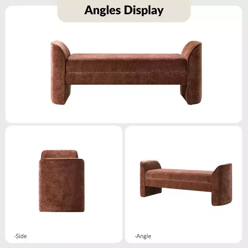 Banc en tissu chenille | BEIGE