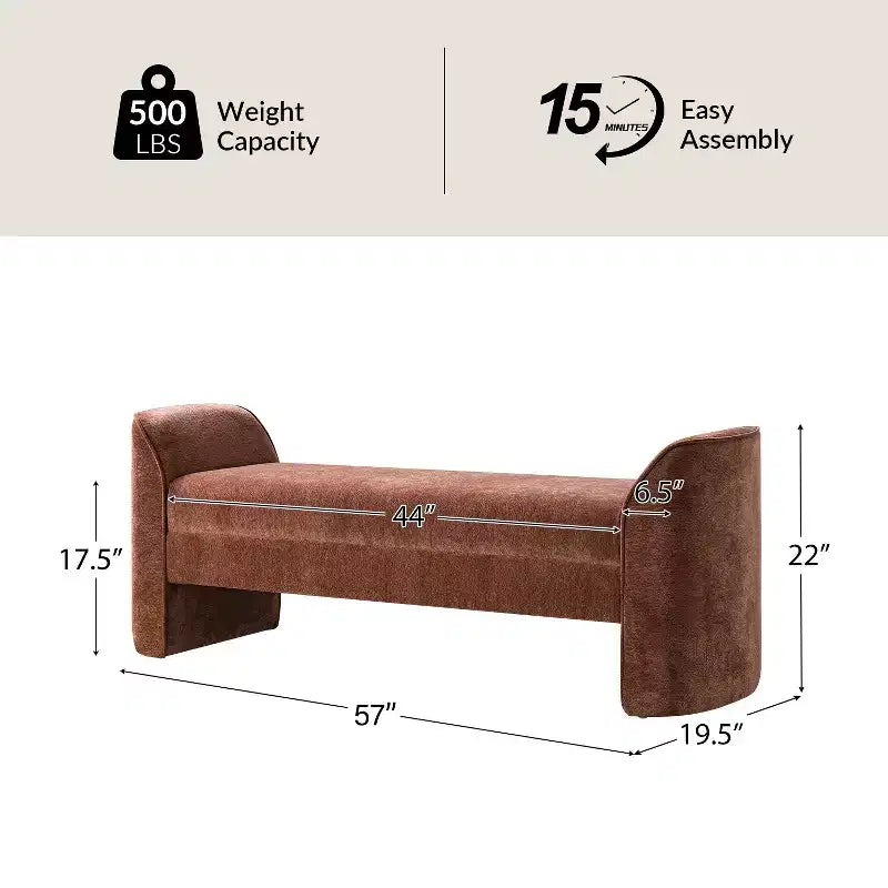 Banc en tissu chenille | BEIGE