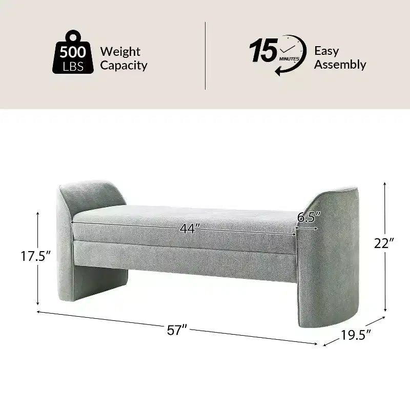 Banc en tissu chenille | BEIGE