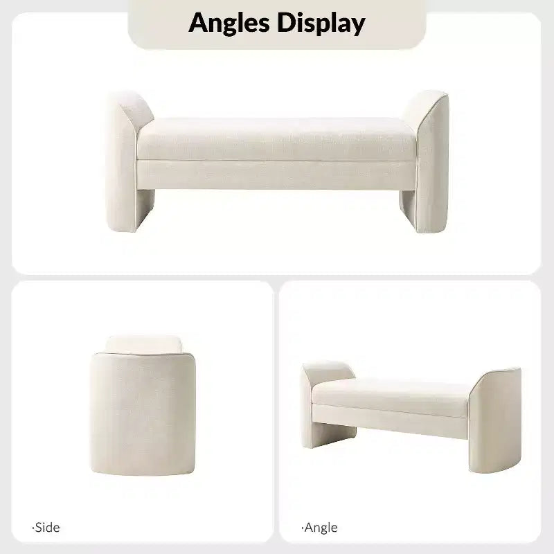 Banc en tissu chenille | BEIGE