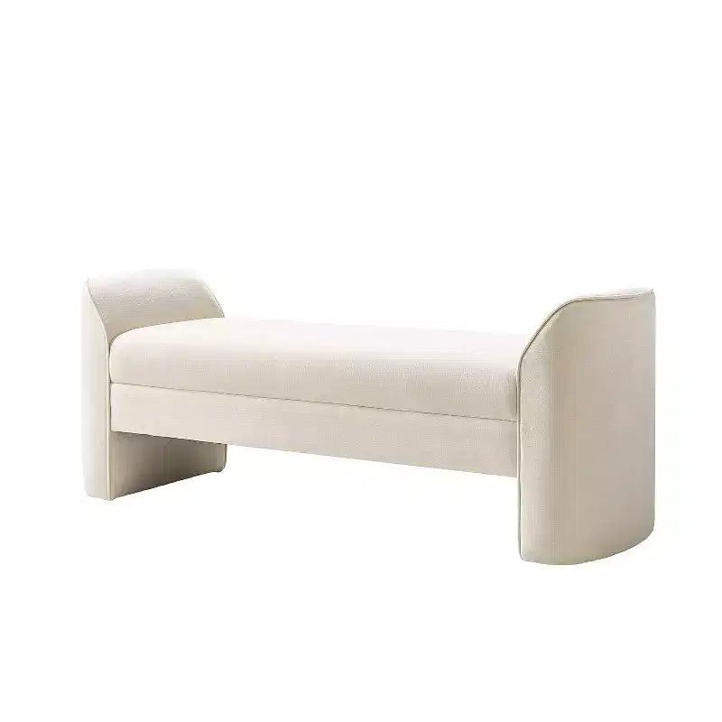 Donna Modern Bench with Chenille Fabric|HULALA HOME-BEIGE