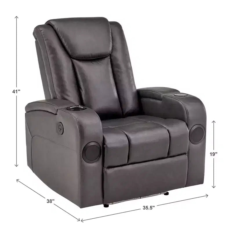 Fauteuil d'appoint avec chargeur USB/sans fil et haut-parleur - Gris